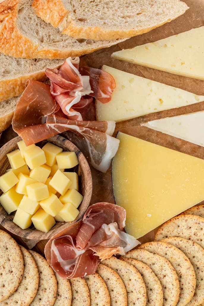 Prosciutto with aged cheese