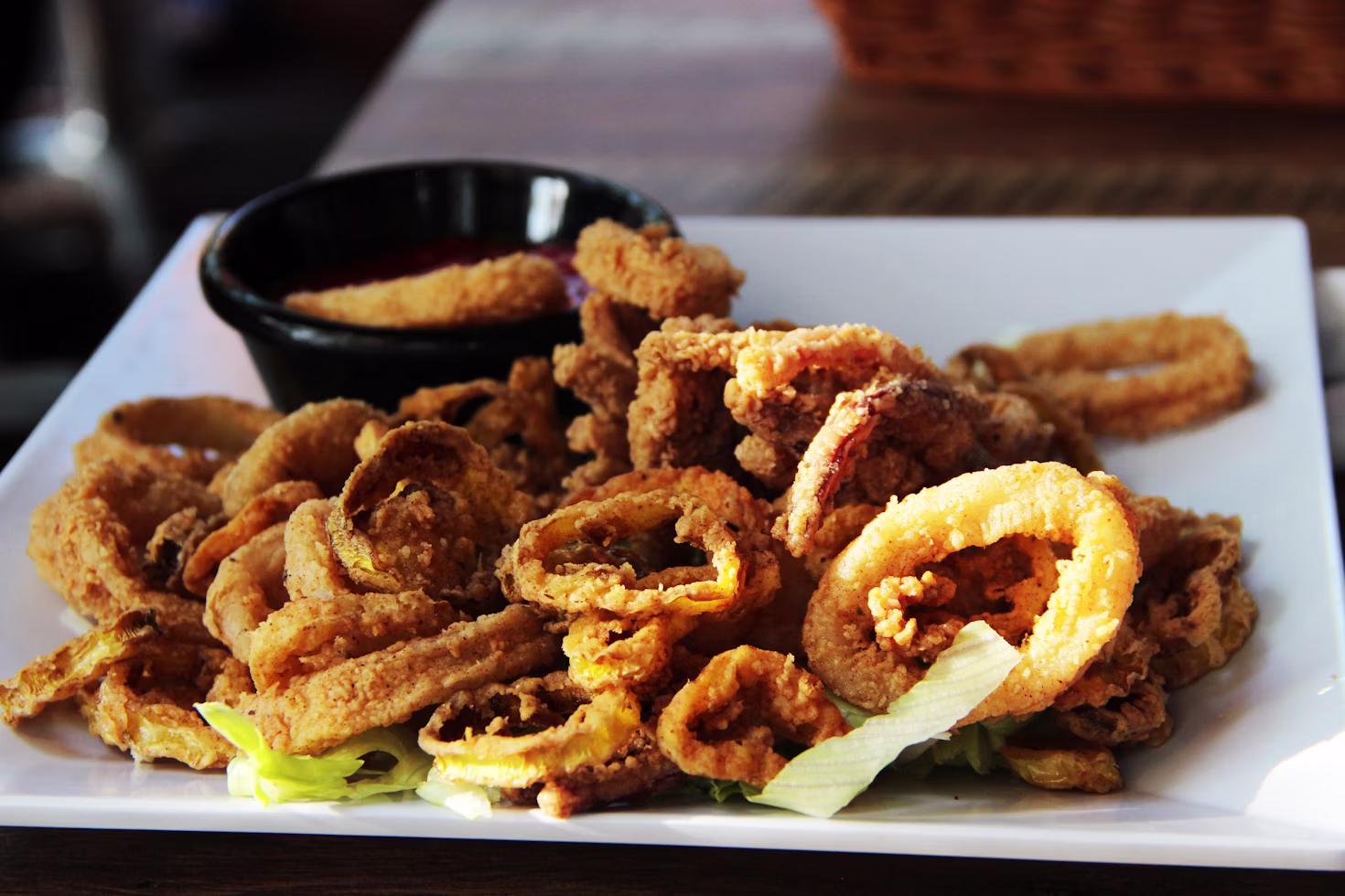 Crispy fried calamari