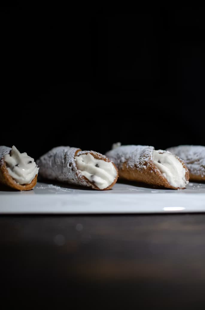 Sicilian cannoli with ricotta filling