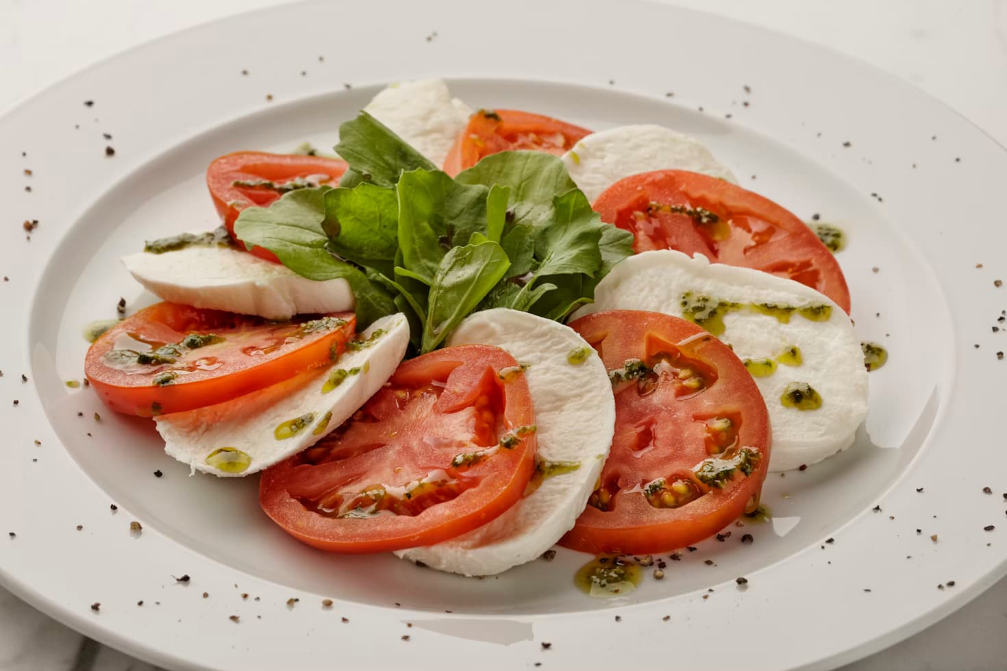 Caprese salad with mozzarella and basil