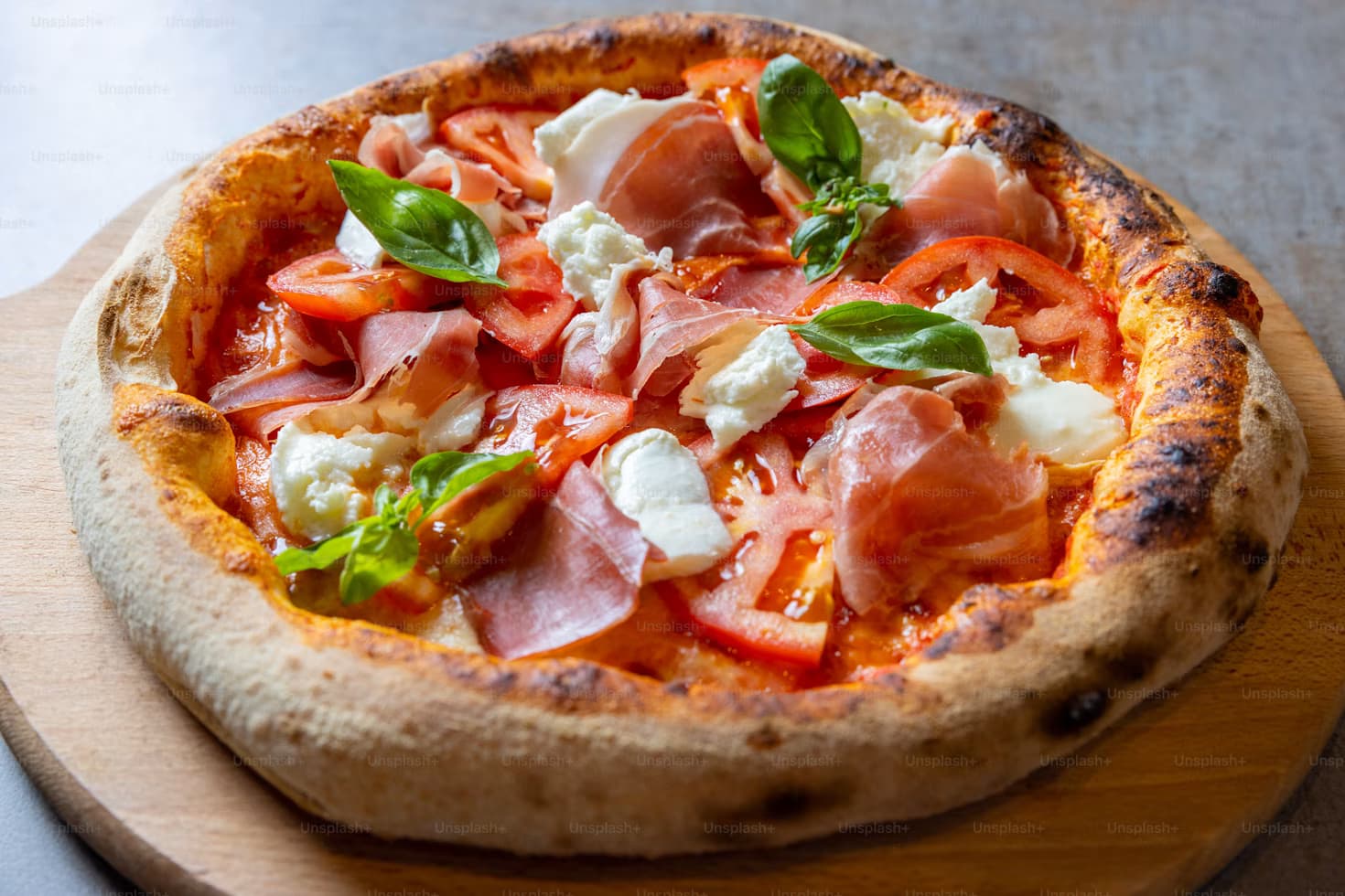 Margherita pizza from the wood oven