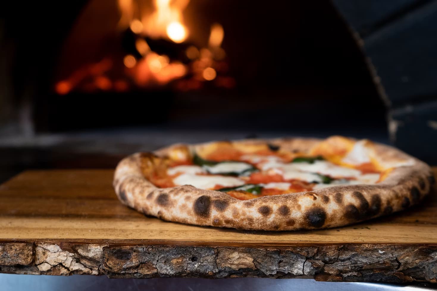 Traditional wood-fired pizza oven
