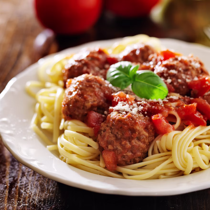Spaghetti and meatballs